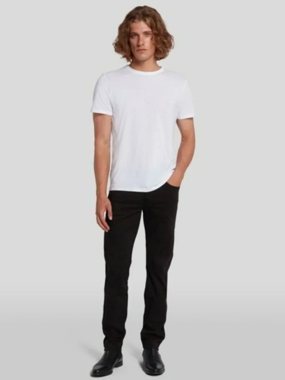 7 For All Mankind Luxe Performance Slimmy Men's Black Jeans In 32
